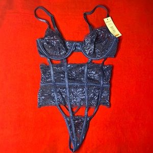Super Sexy Royal Blue Lace Yandy one piece lingerie! Size small suns like an xs